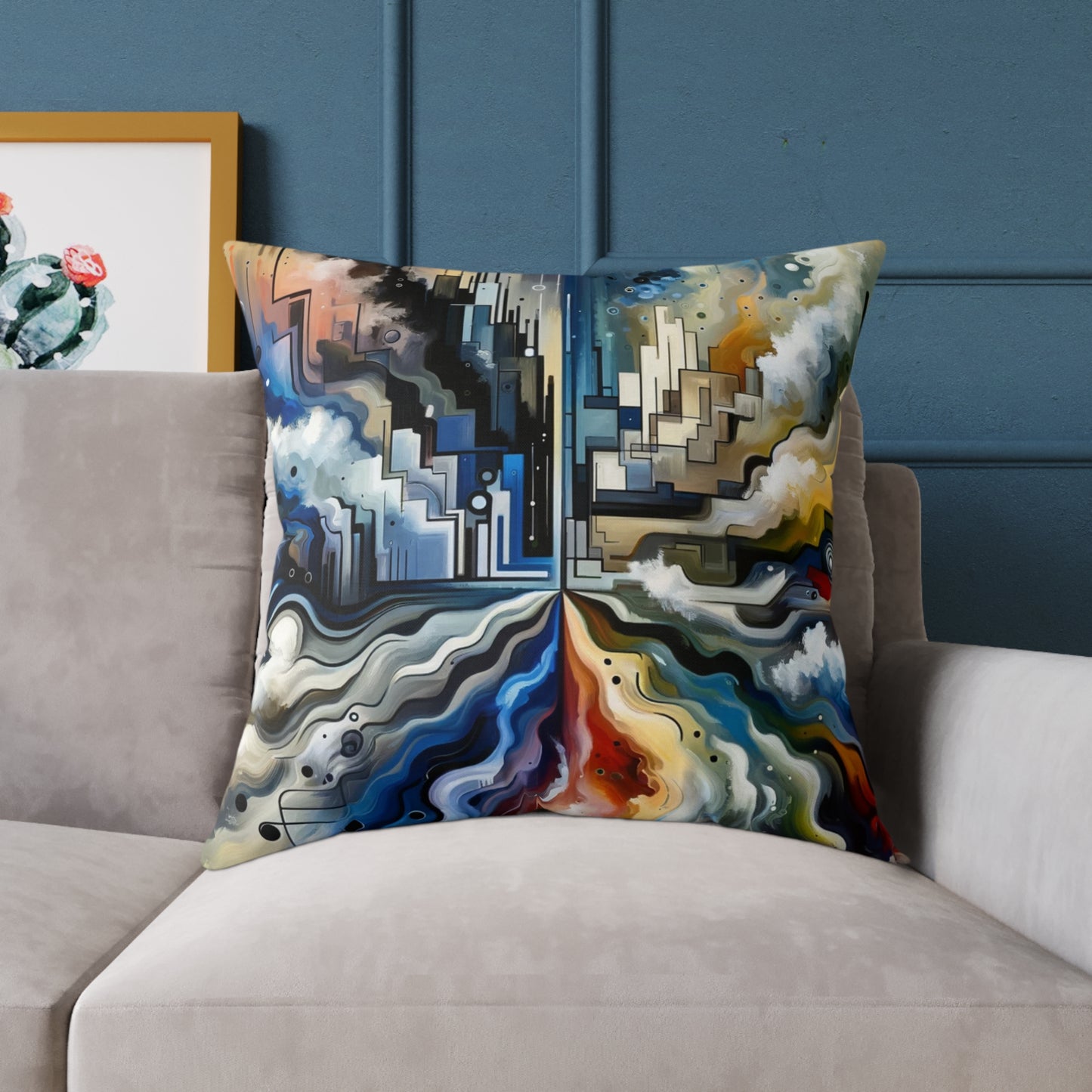 Digital Divide Navigation Spun Polyester Pillow