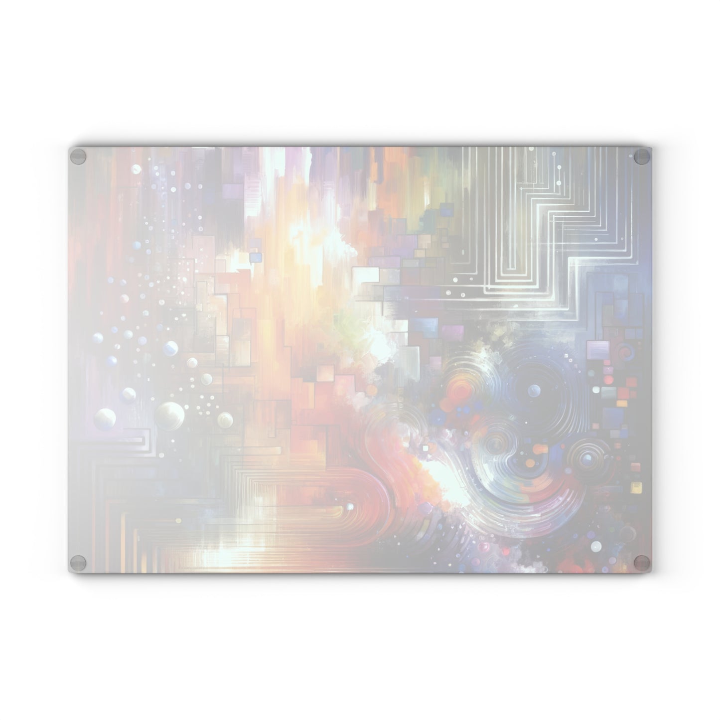 Abstract Technicolor Synthesis Glass Cutting Board