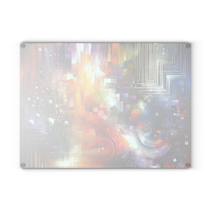 Abstract Technicolor Synthesis Glass Cutting Board