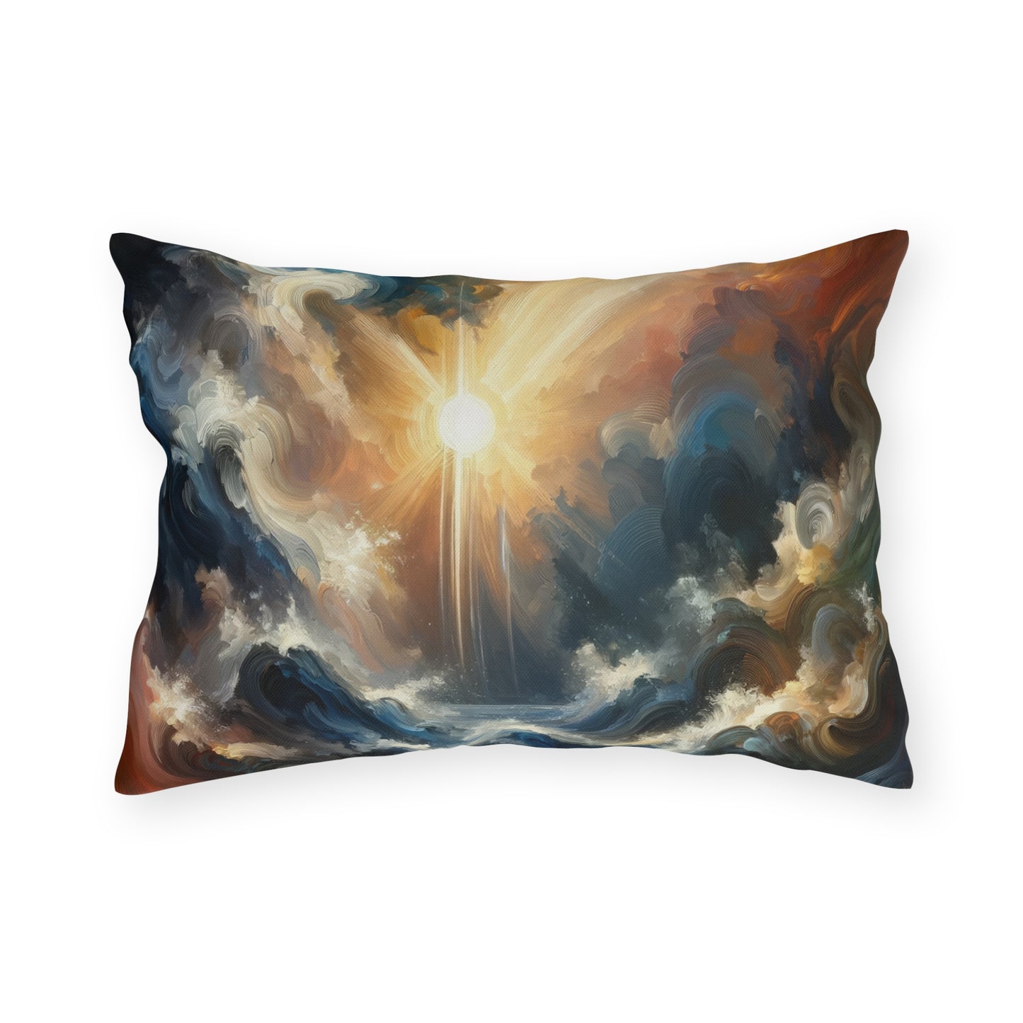 Tumultuous Sea Enlightenment Outdoor Pillows