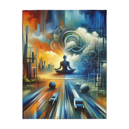 Digital Spiritual Journey Velveteen Microfiber Blanket (Two-sided print)