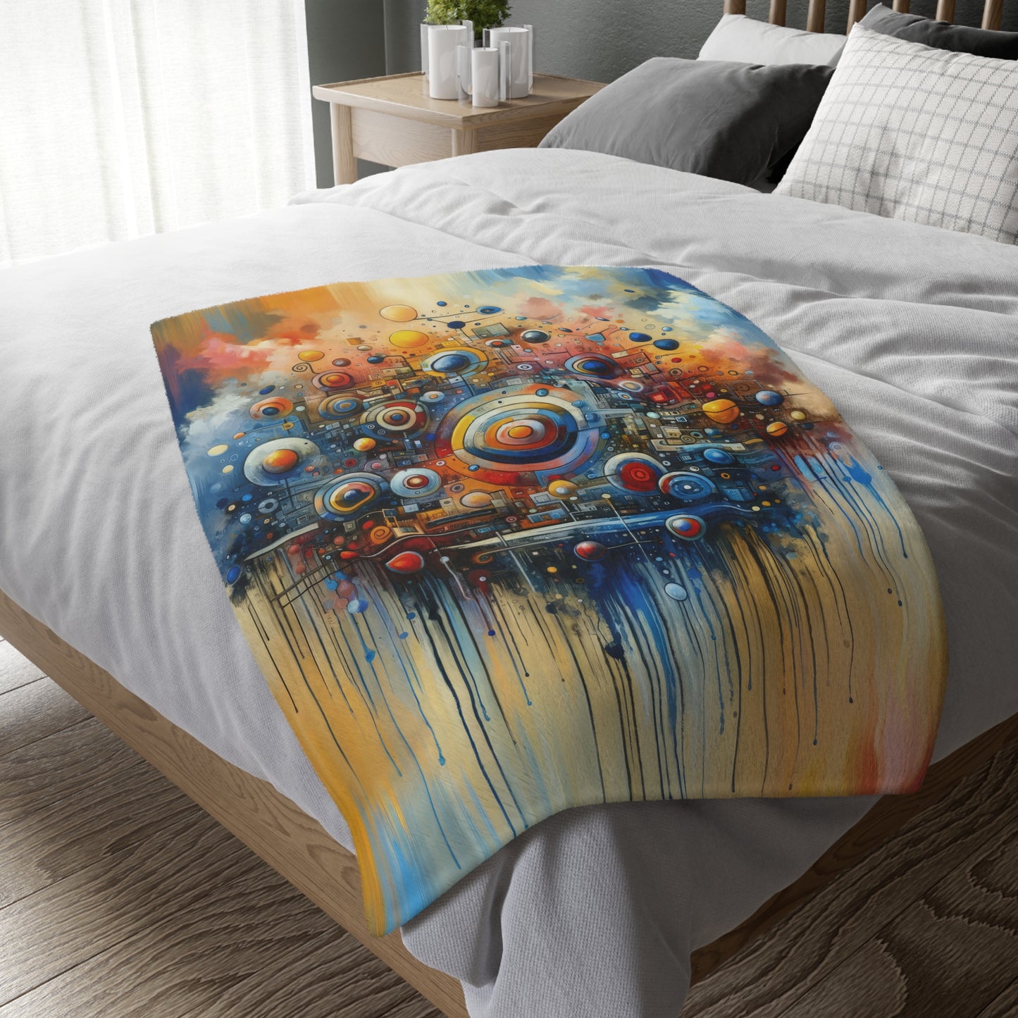 Connected Virtuality Canvas Velveteen Microfiber Blanket (Two-sided print)