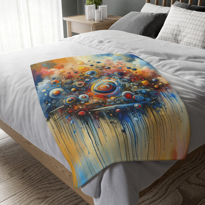 Connected Virtuality Canvas Velveteen Microfiber Blanket (Two-sided print)