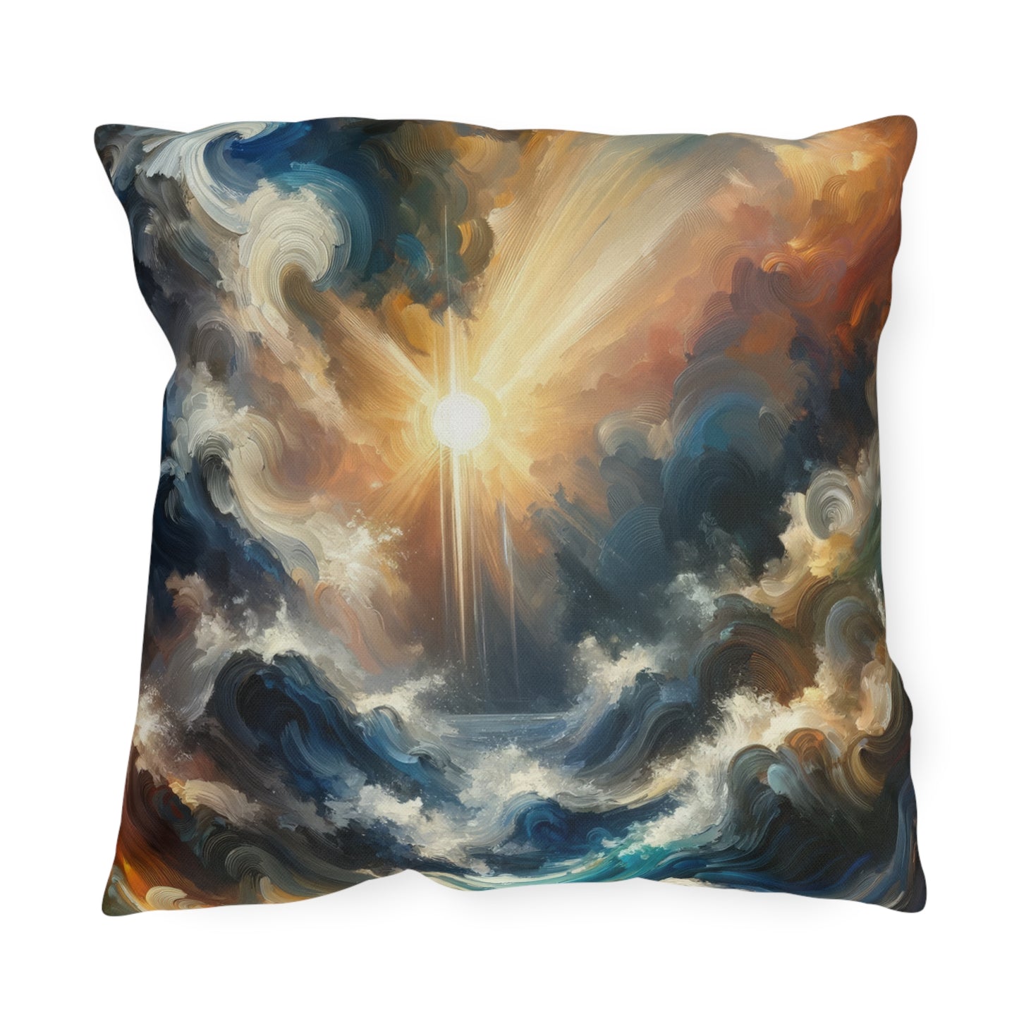 Tumultuous Sea Enlightenment Outdoor Pillows