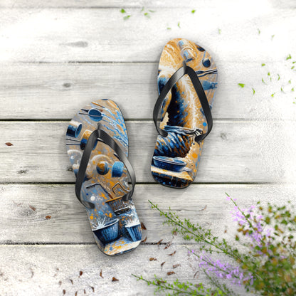 Meditative Kinetic Tachism Flip Flops