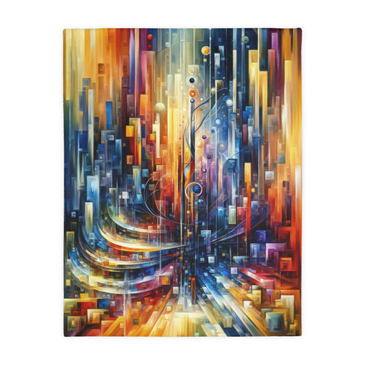 Symphonic Glass Resonance Velveteen Microfiber Blanket (Two-sided print)