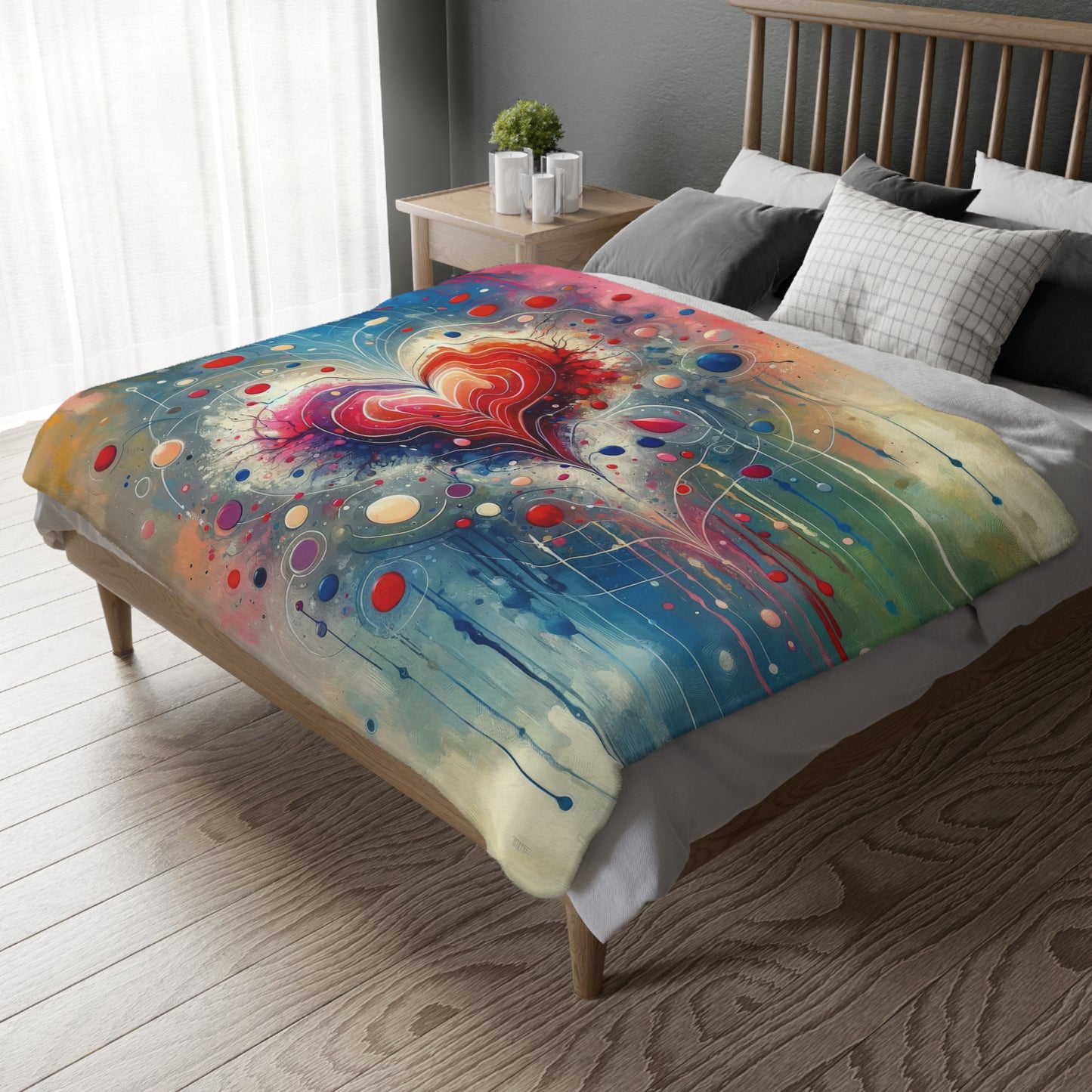 Emotional Physics Heart Velveteen Microfiber Blanket (Two-sided print)