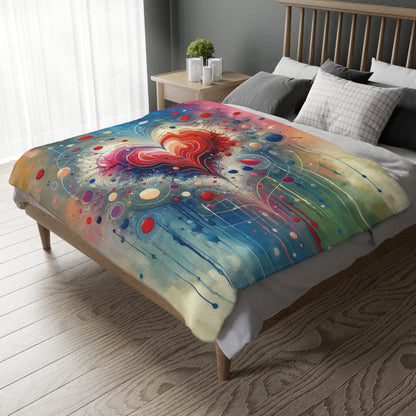 Emotional Physics Heart Velveteen Microfiber Blanket (Two-sided print)