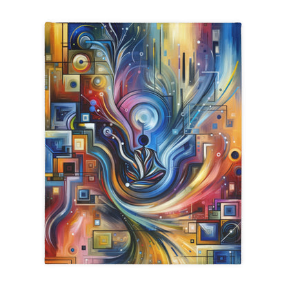 Digital Mindfulness Abstract Velveteen Microfiber Blanket (Two-sided print)