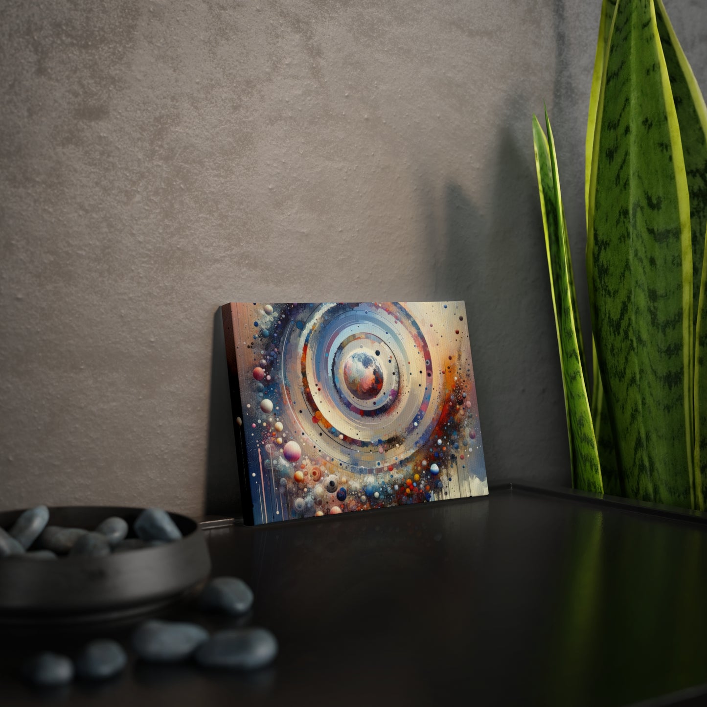 Conscious Rings Tachism Canvas Photo Tile