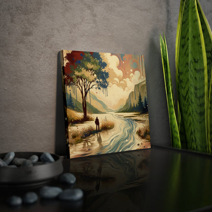 Serene Stream Sojourn Canvas Photo Tile