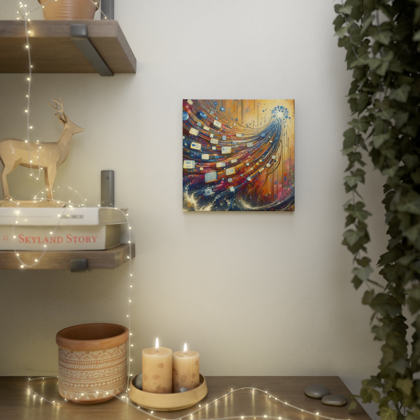 Digital Tapestry Weaving Canvas Photo Tile