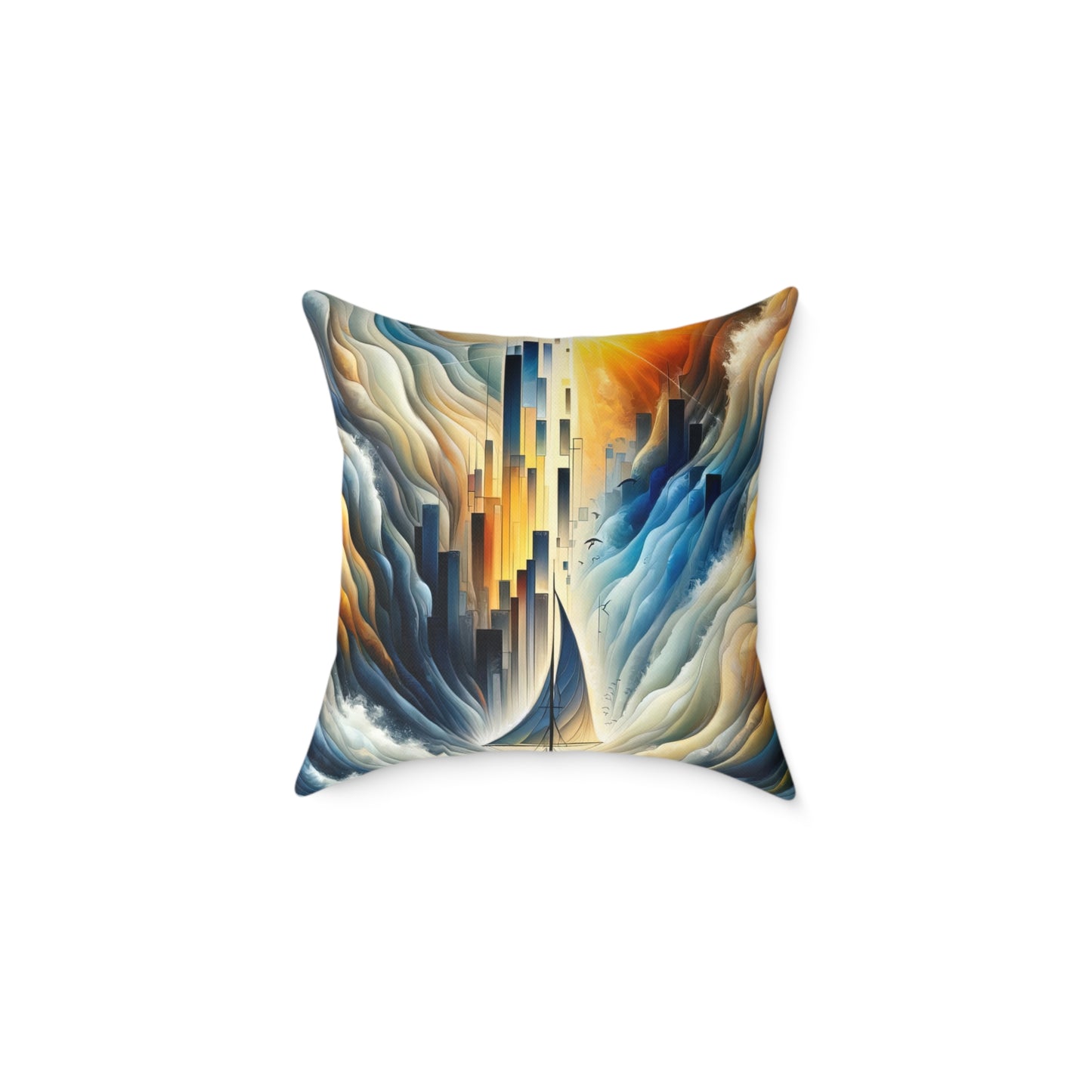 Beacon Sail Change Spun Polyester Pillow