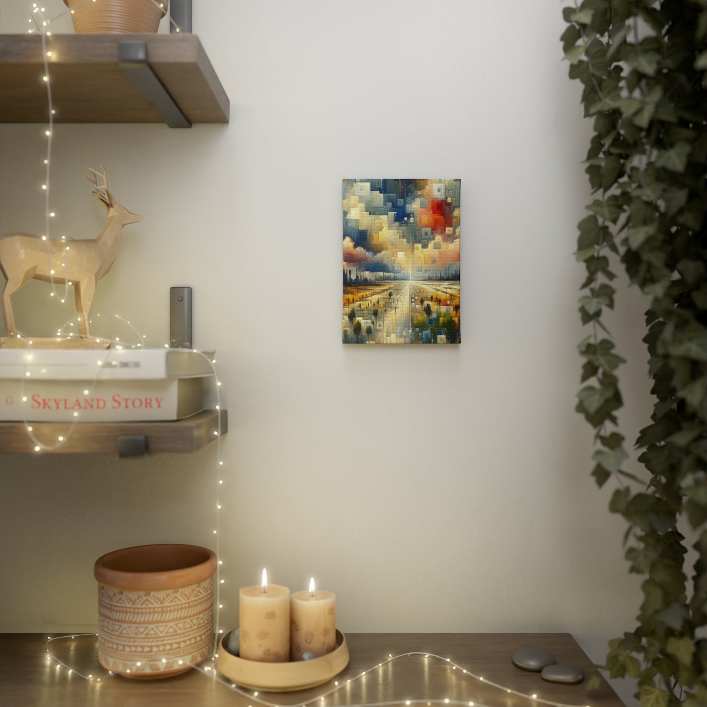 Earnest Gathering Rainwater Canvas Photo Tile