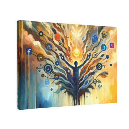 Reflective Digital Meditation Canvas Photo Tile