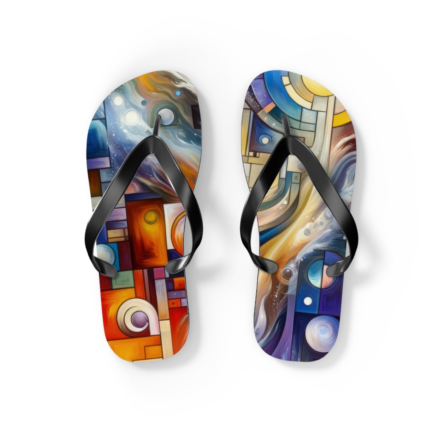 Cosmic Tachism Alchemy Flip Flops
