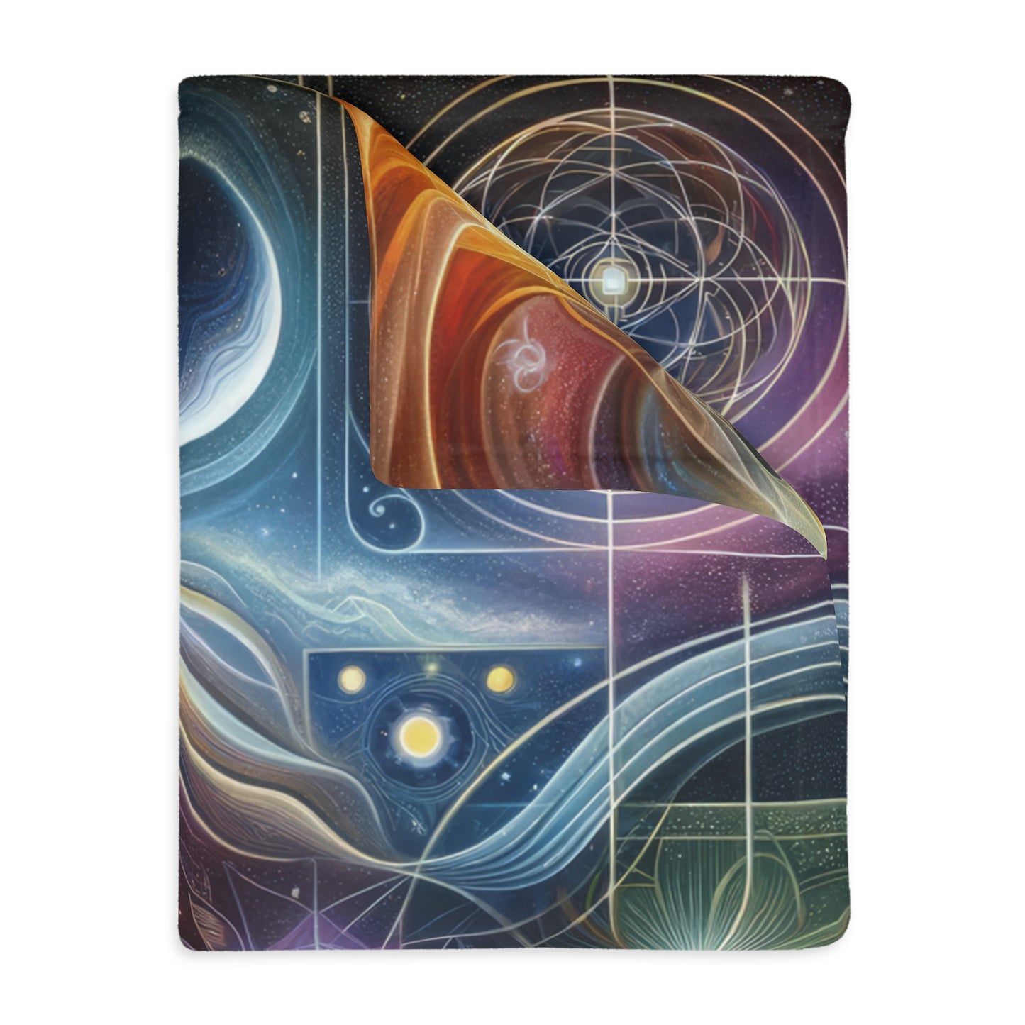 Unified Cosmic Alignment Velveteen Microfiber Blanket (Two-sided print)
