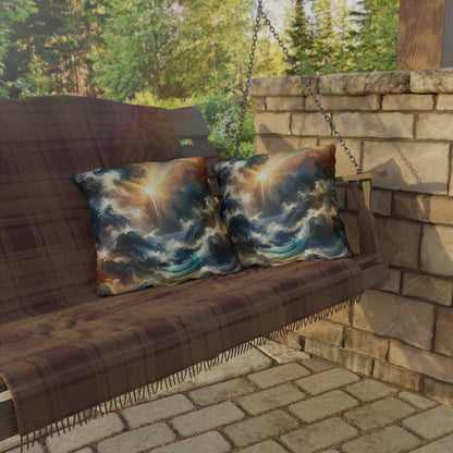 Tumultuous Sea Enlightenment Outdoor Pillows