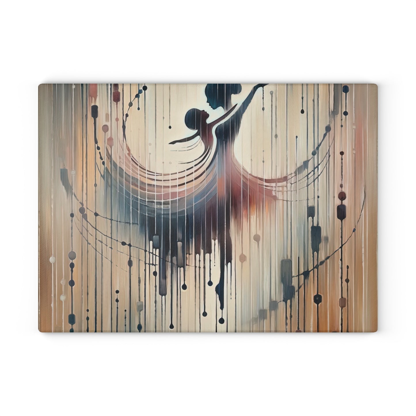 Rhythmic Heart Dance Glass Cutting Board