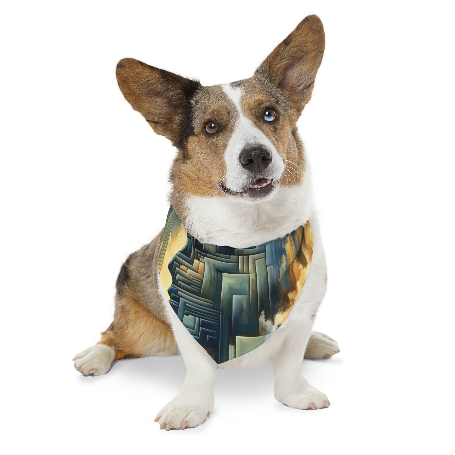 Abstract Geometric Boundaries Pet Bandana Collar
