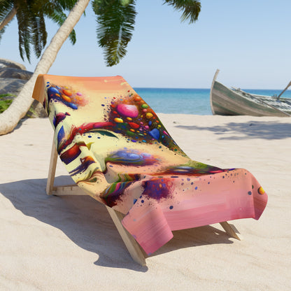 Vibrant Digital Arboriculture Beach Towel