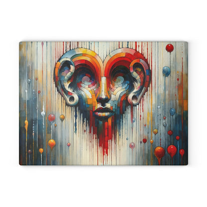 Ears Heart Expression Glass Cutting Board