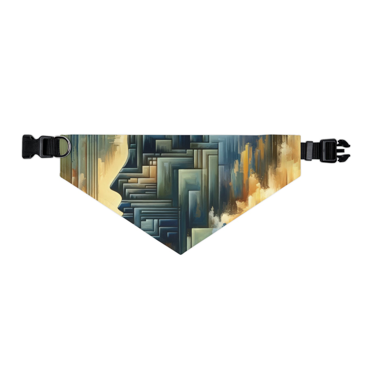 Abstract Geometric Boundaries Pet Bandana Collar