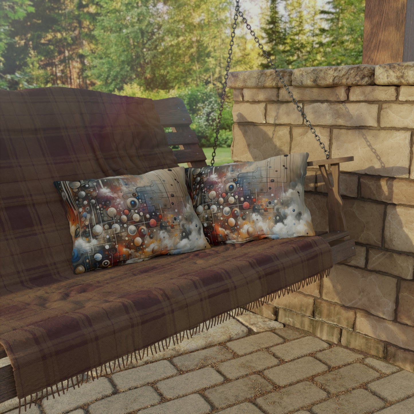 Abstract Mechanical Harmony Outdoor Pillows