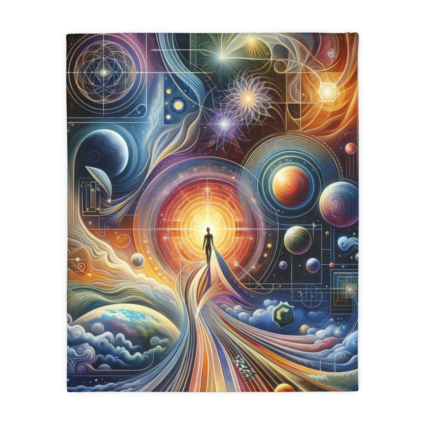Unified Cosmic Alignment Velveteen Microfiber Blanket (Two-sided print)