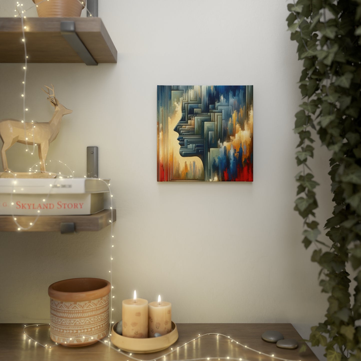 Abstract Geometric Boundaries Canvas Photo Tile