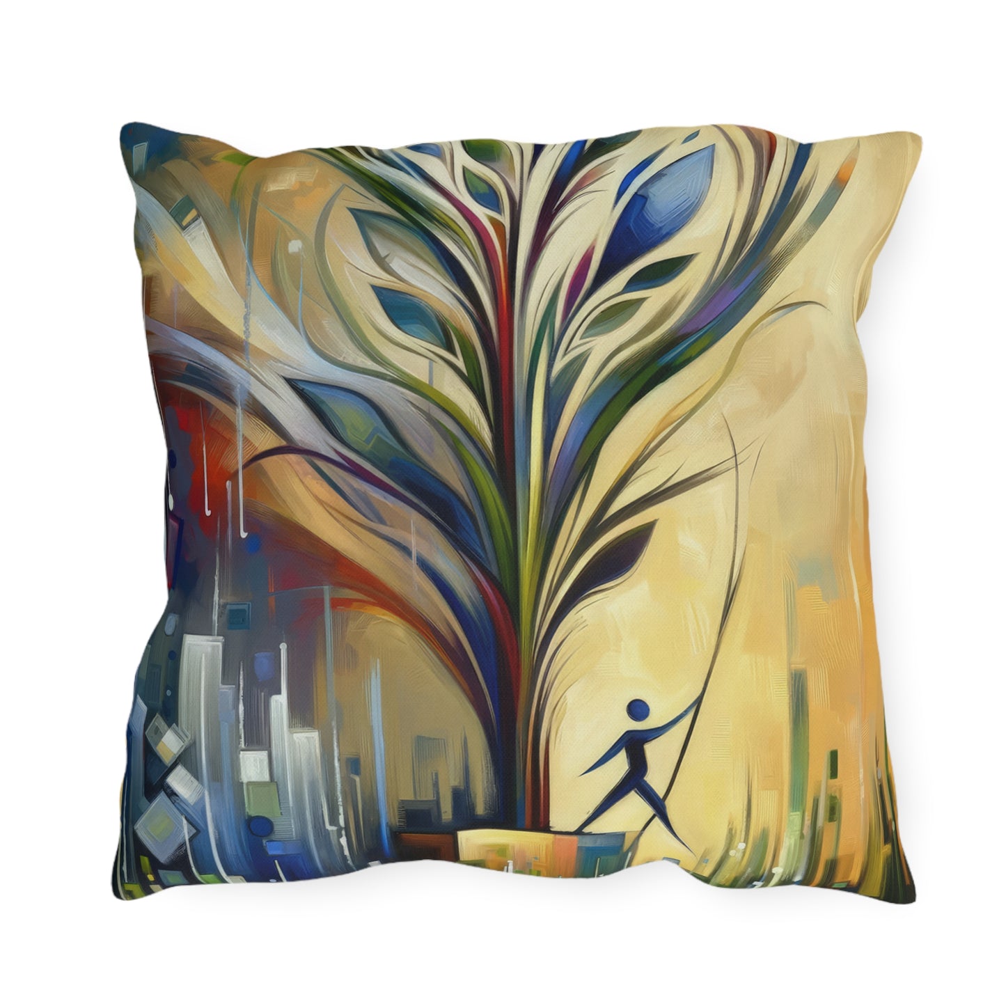 Pruning Distraction Tachism Outdoor Pillows