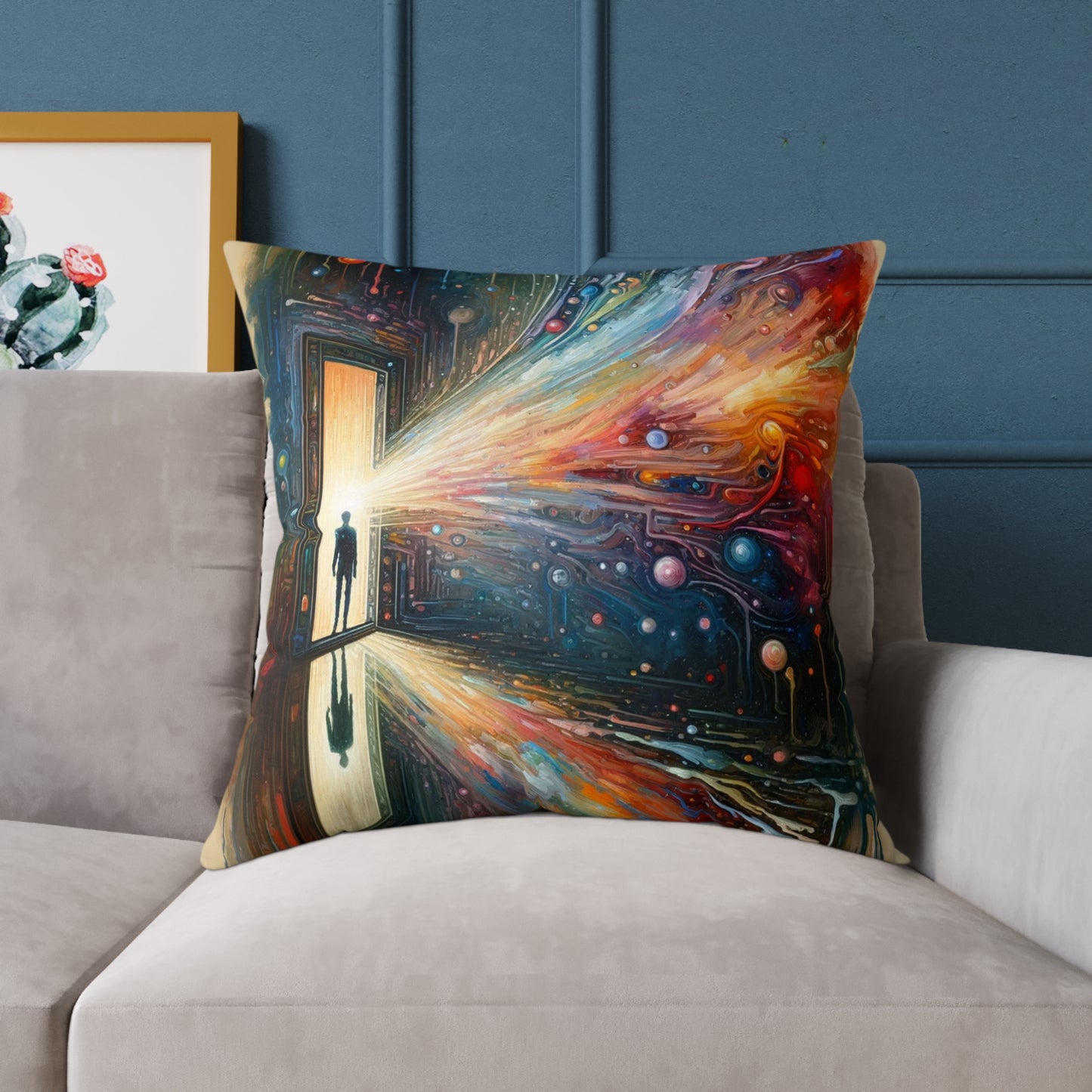 Mirror Wholeness Tachism Spun Polyester Pillow