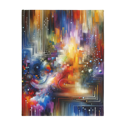 Abstract Technicolor Synthesis Velveteen Microfiber Blanket (Two-sided print)