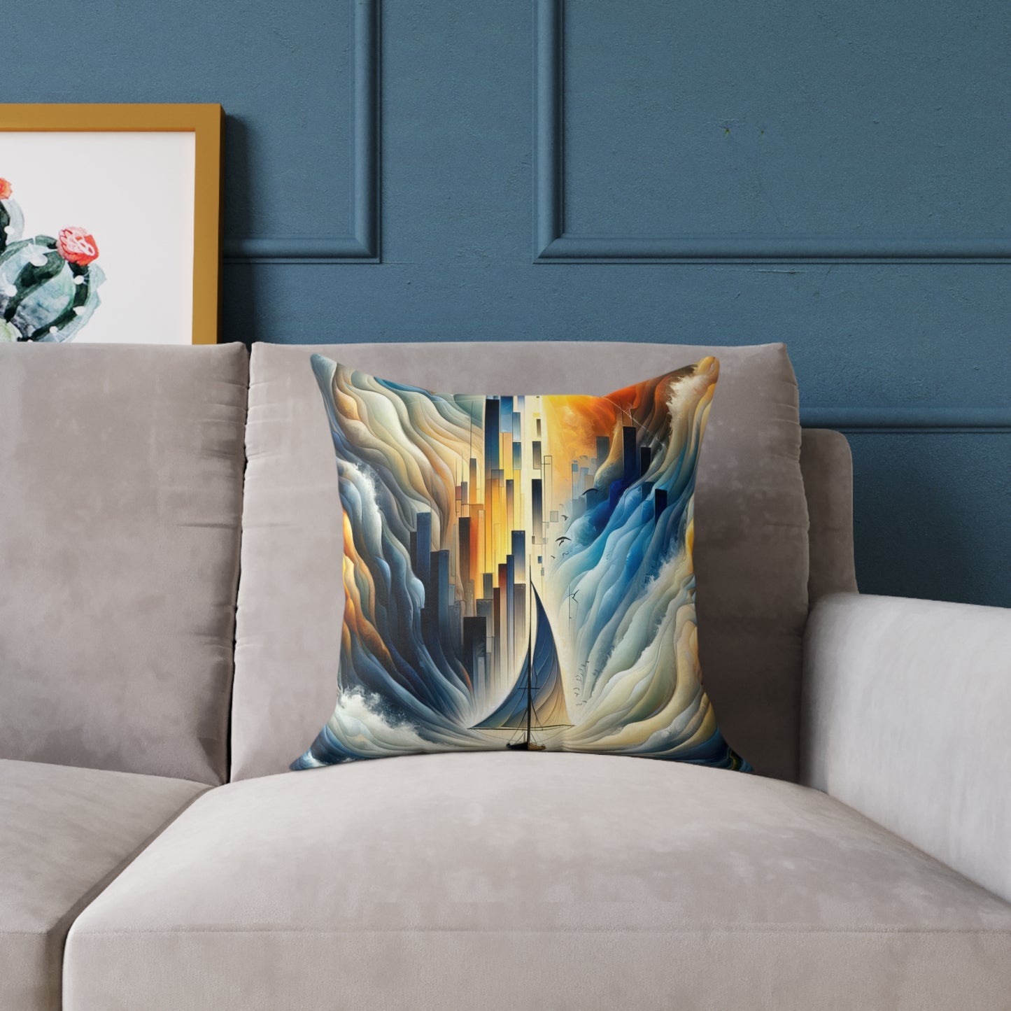 Beacon Sail Change Spun Polyester Pillow