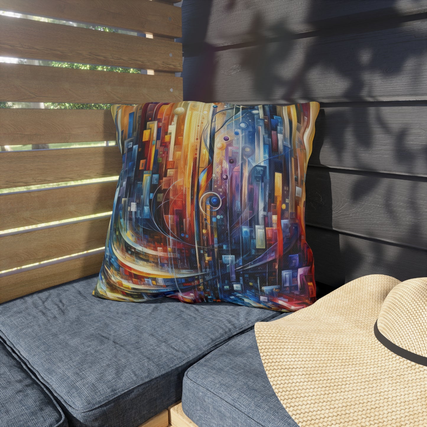 Symphonic Glass Resonance Outdoor Pillows