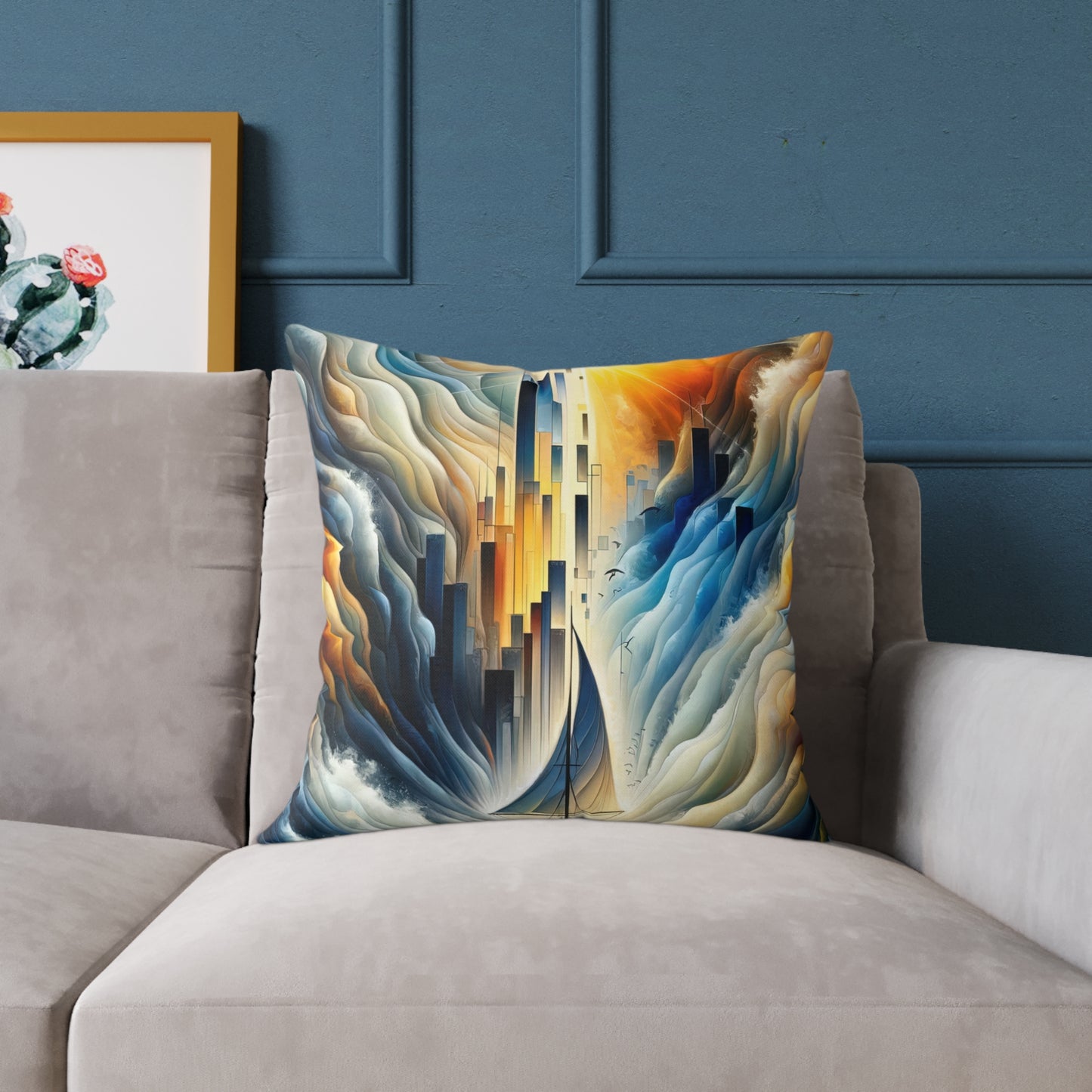 Beacon Sail Change Spun Polyester Pillow
