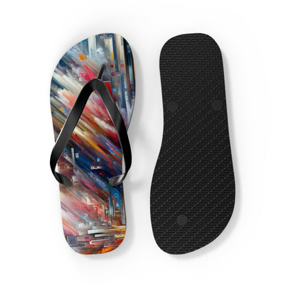Digital Chaos Symphony Flip Flops