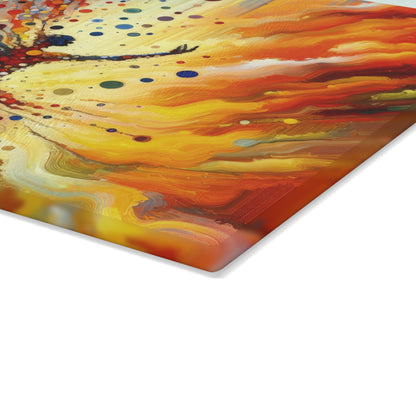 Vibrant Growth Symphony Glass Cutting Board