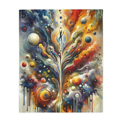 Cosmic Vision Tree Velveteen Microfiber Blanket (Two-sided print)
