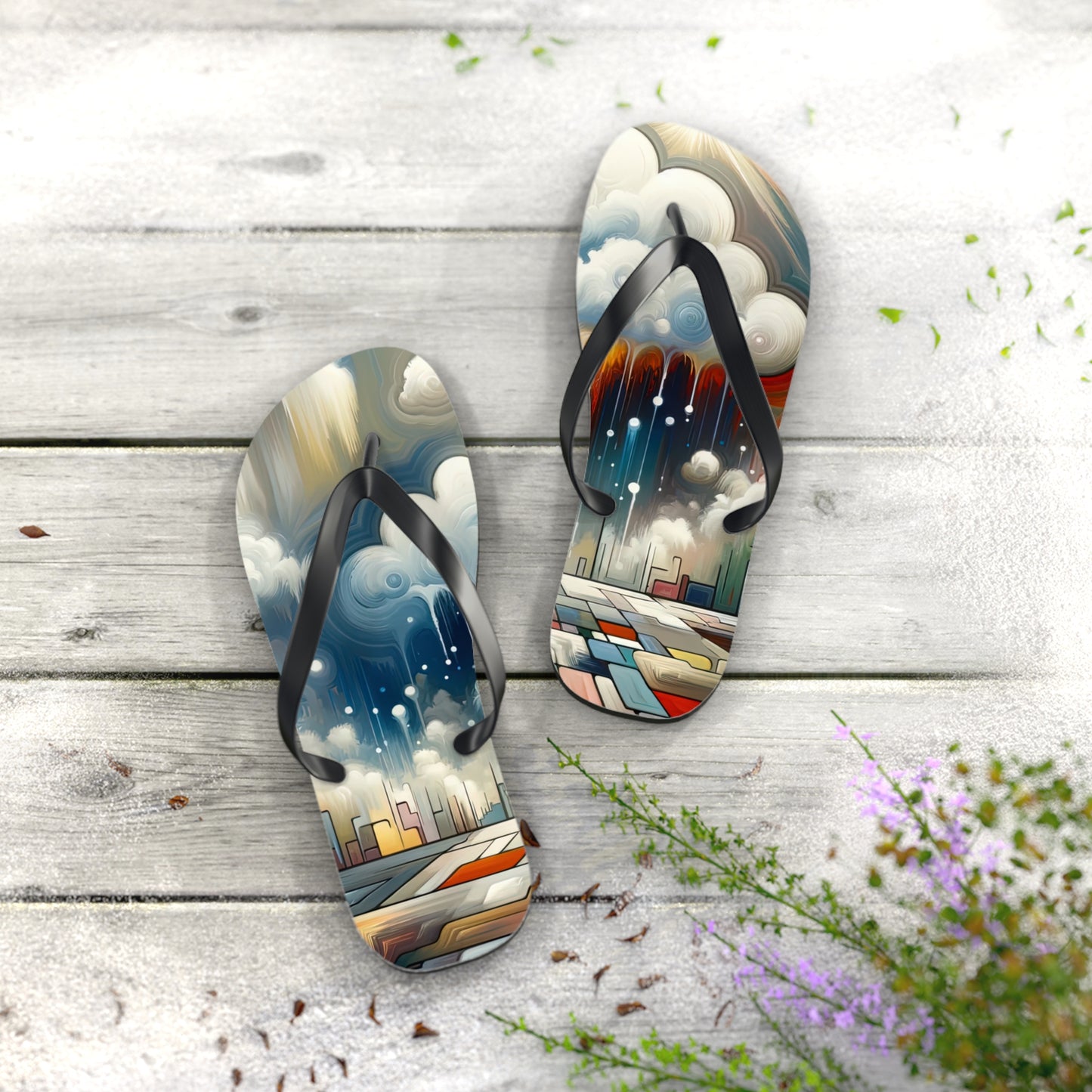 Grounding Silver Clouds Flip Flops
