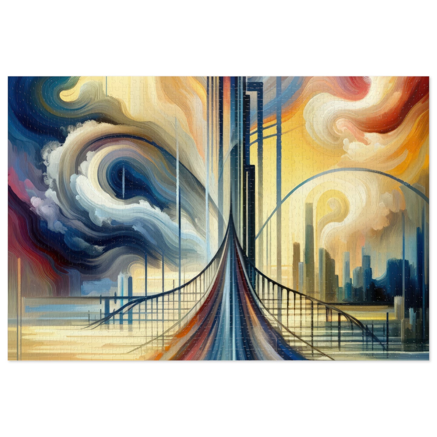 Conscious Bridge Tachism Jigsaw Puzzle (30, 110, 252, 500,1000-Piece)