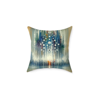 Tachism Digital Escape Spun Polyester Pillow