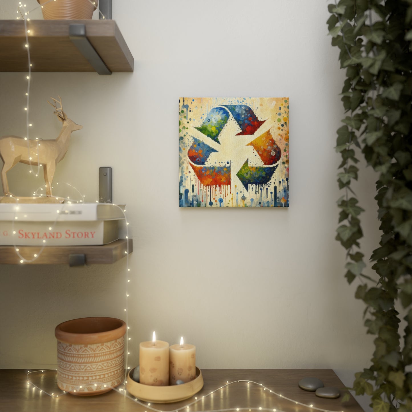 Sustainable Transformation Tachism Canvas Photo Tile