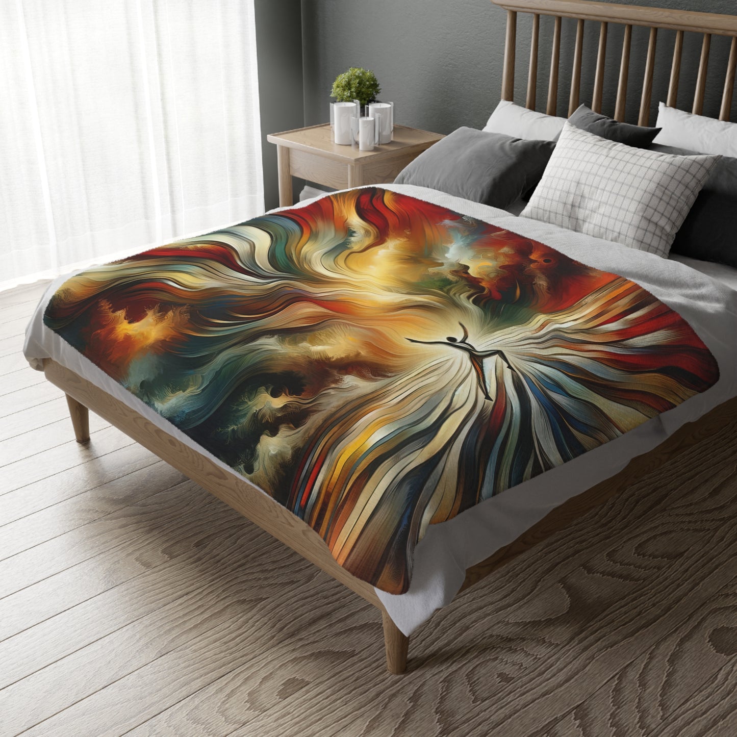 Symphonic Interconnectedness Shift Velveteen Microfiber Blanket (Two-sided print)