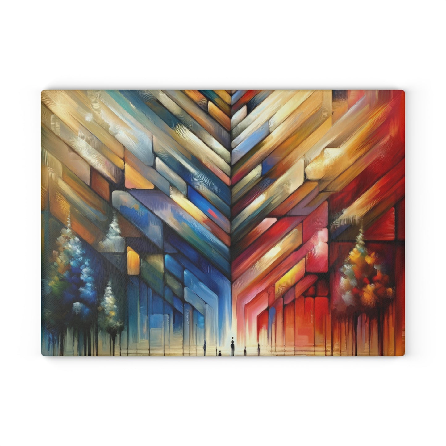 Anchored Tenets Abstraction Glass Cutting Board