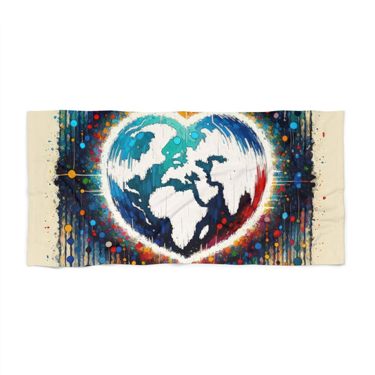 Heartbeats Synchronizing Peace Beach Towel