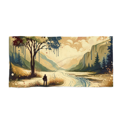 Serene Stream Sojourn Beach Towel