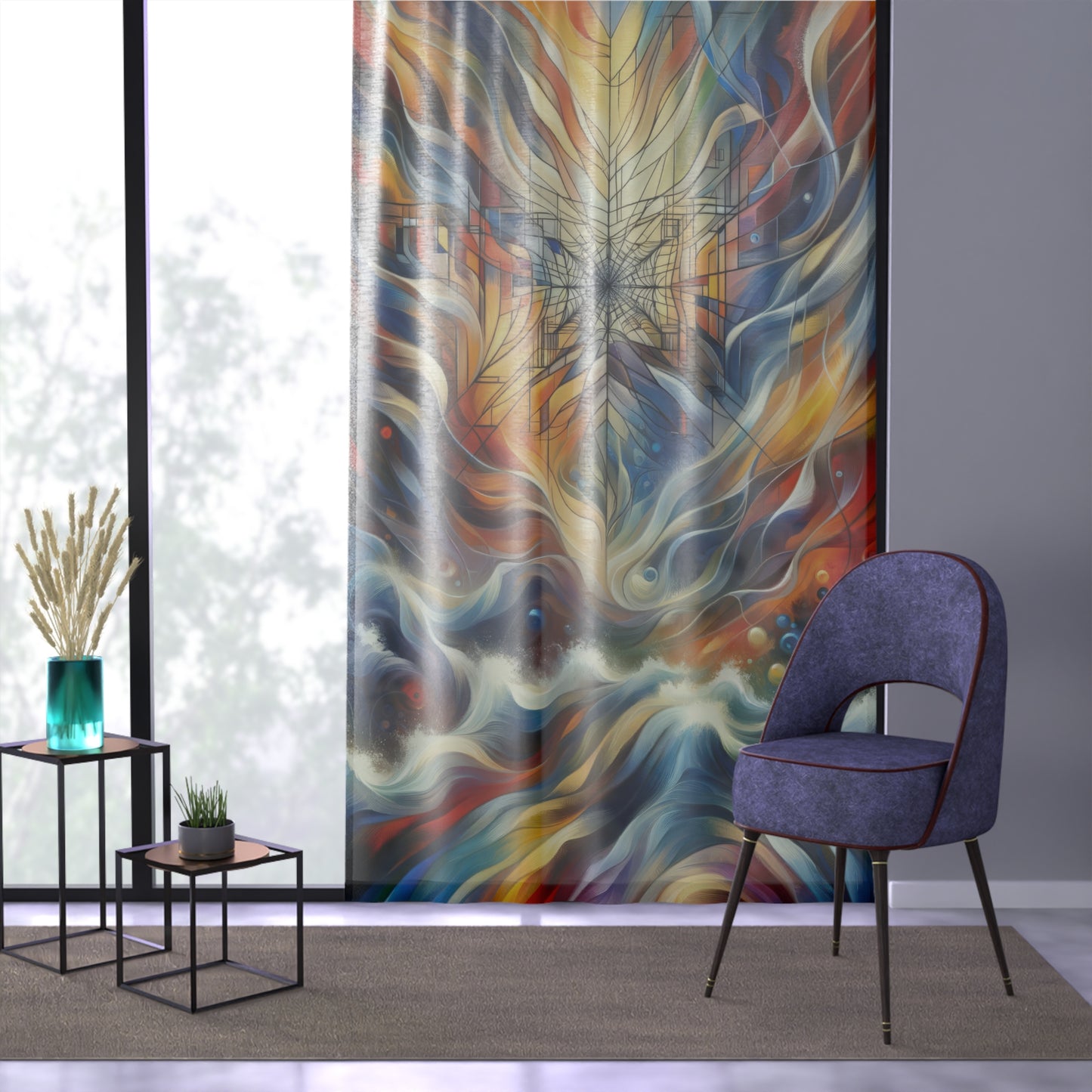 Weaving Renewal Web Window Curtain