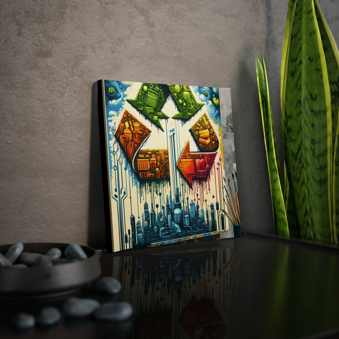 Upcycling Lifecycle Artistry Canvas Photo Tile