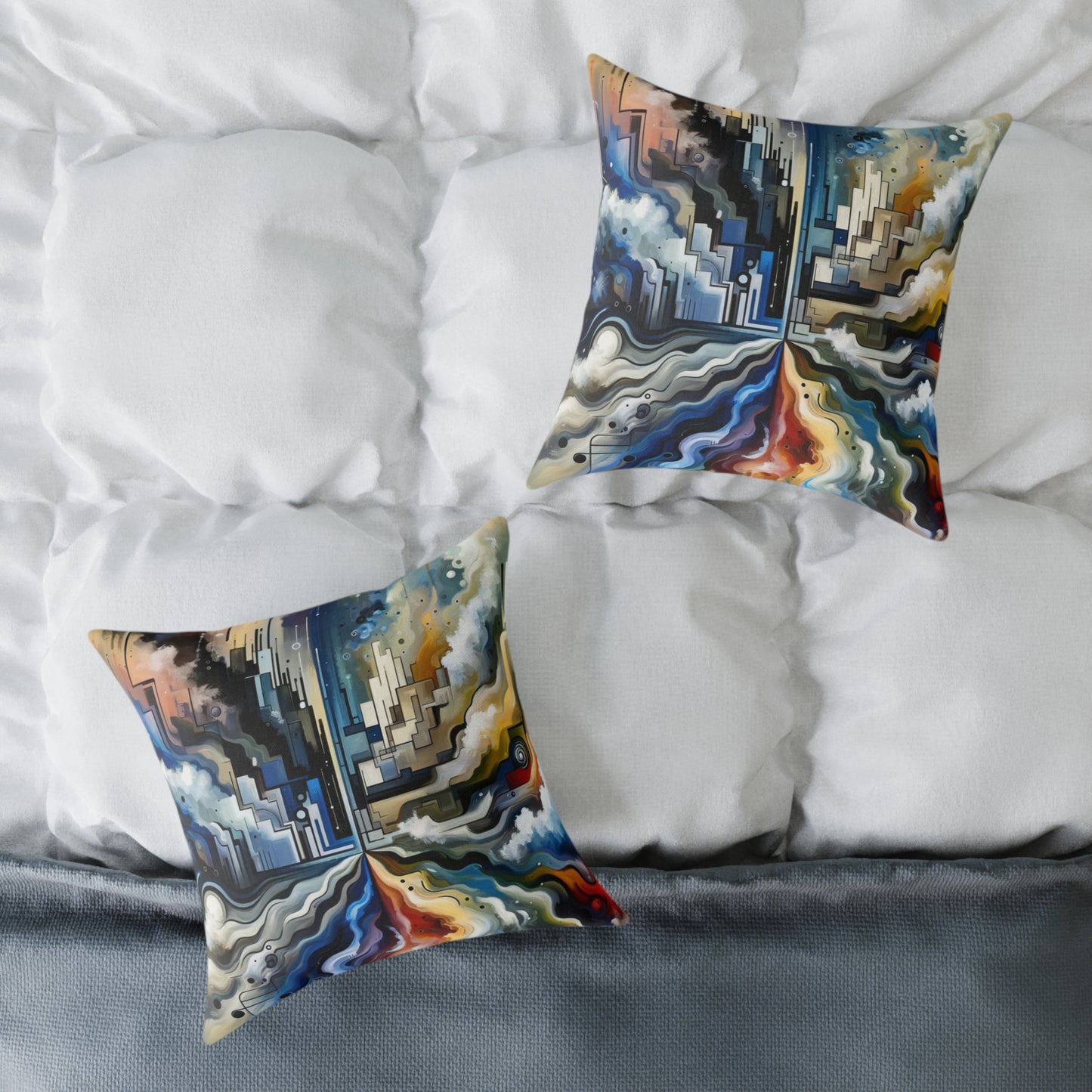 Digital Divide Navigation Spun Polyester Pillow